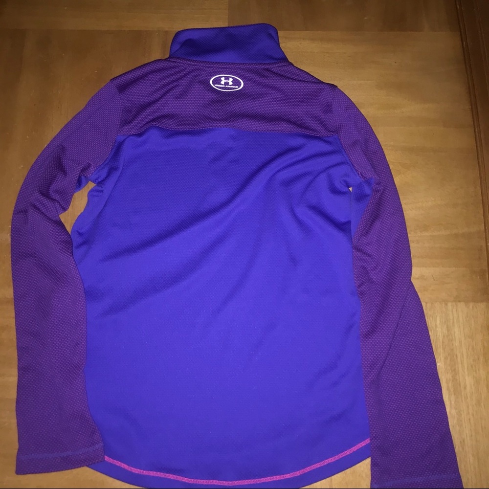 Under Armour Half zip up Girls Medium purple - Picture 8 of 8